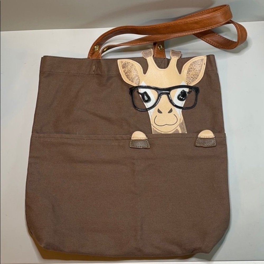 Sleepyville Critters giraffe brown canvas …
